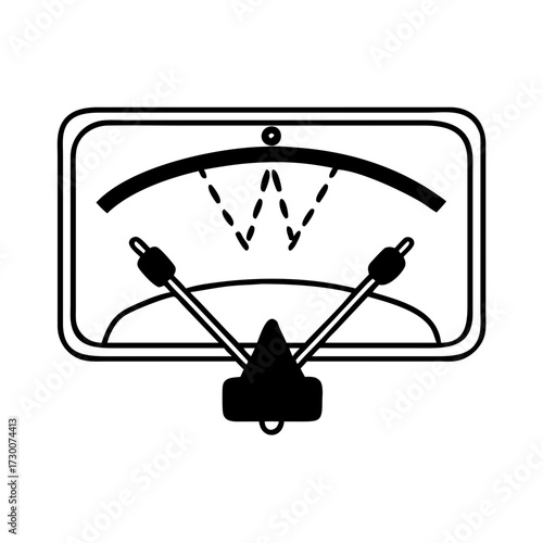 Illustration of an analog meter with a needle and scale