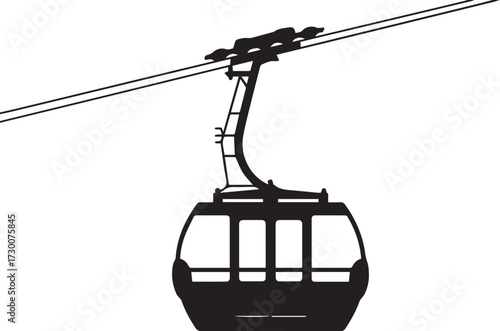 A cable car design silhouette vector illustration