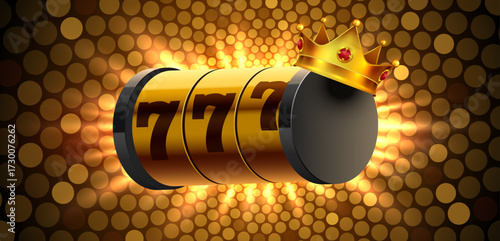 Slot machine wins the jackpot. 777 Big win concept. Casino jackpot. Vector illustration