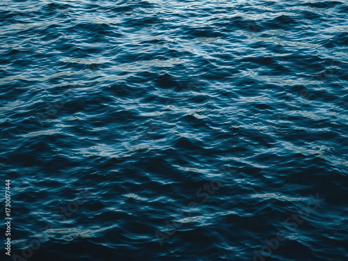 Close up of dark blue water texture