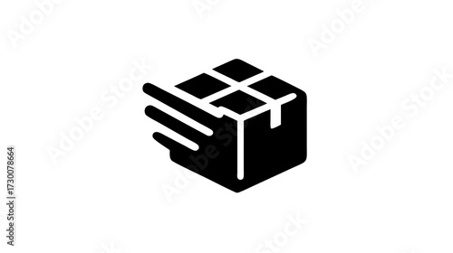 Fast Delivery Package Box Icon. Express Shipping, Global Logistics, and E-commerce Service Concept Vector Illustration.