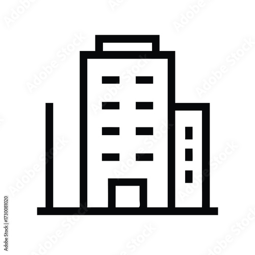 Modern skyscraper icon representing commercial buildings corporate offices and urban architecture