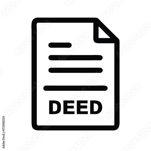 Iconic representation of a legal deed document symbolizing property ownership and transactions