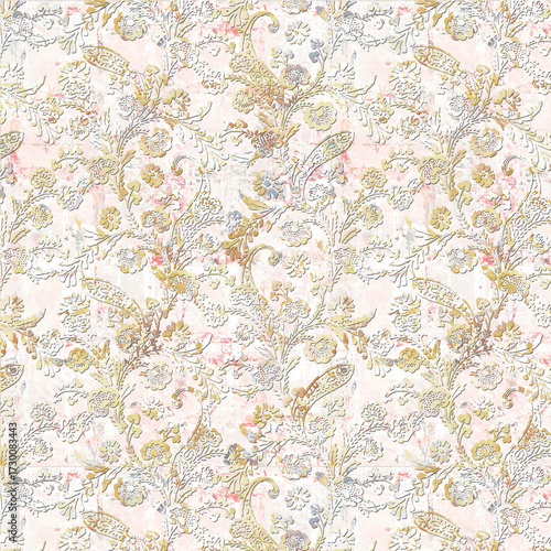 colorful damask seamless backgrounds for digital textile prints.