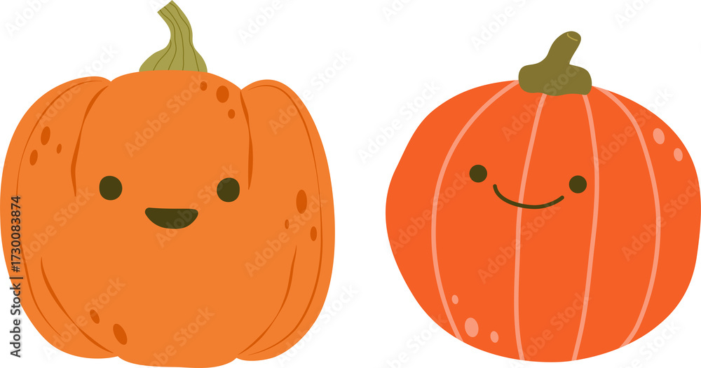 Obraz premium Cute Pumpkin Cartoon Illustration