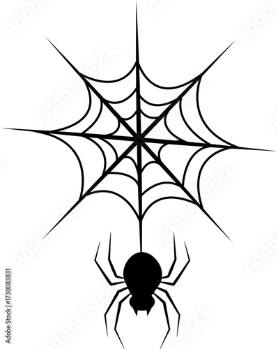 silhouette spider and web 