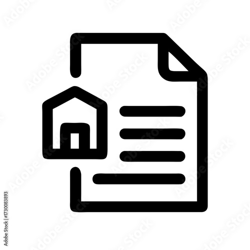 Mortgage loan application document with house icon for real estate finance and property ownership