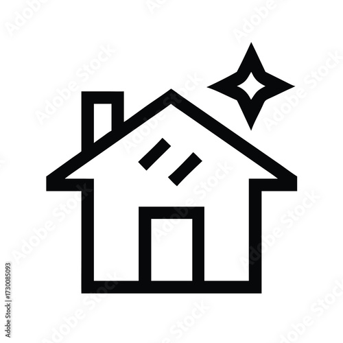 Dream home concept clean sparkle new house icon symbol idea ownership property real estate future