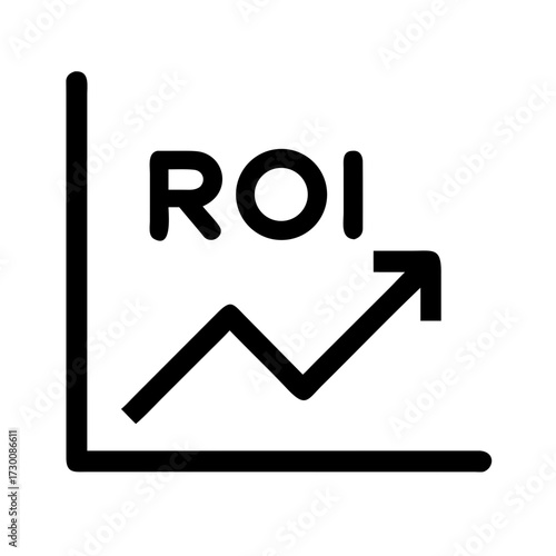 Return on investment roi graph showing upward trend of financial performance and business growth