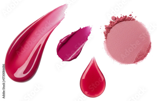 nail polish lip gloss isolated on white