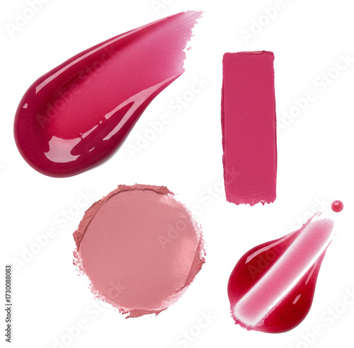 nail polish lip gloss isolated on white
