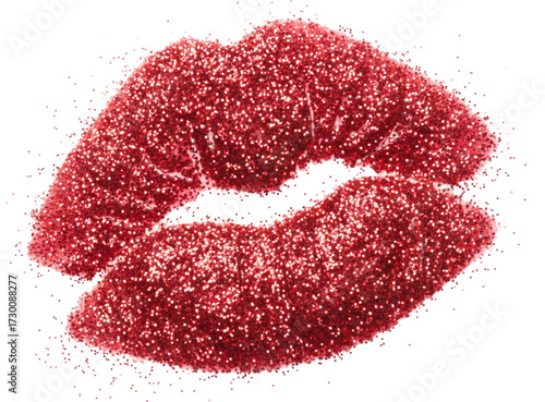 red lips isolated on white