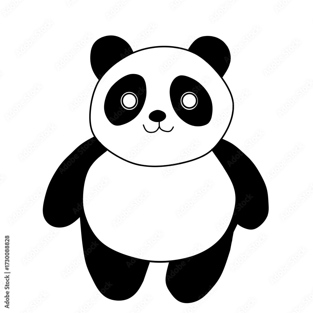 Naklejka premium cartoon illustration design image of a panda