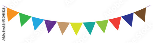 Festival Party Triangle Flag Banners Illustration