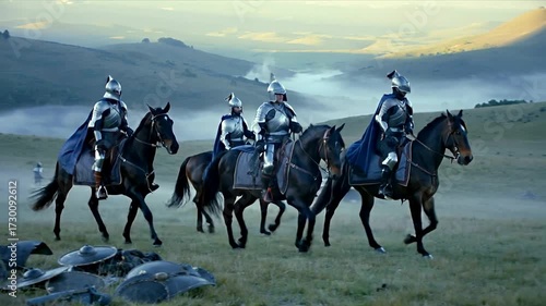 Historical Video Medieval Knights Riding Horses