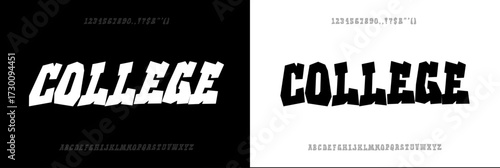 College font, School Abstract font alphabet. Minimal modern urban fonts for logo, brand etc. Typography typeface uppercase and number. vector illustration