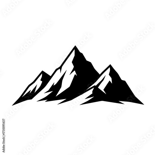 Vector art of majestic mountain range, symbolizing natures grandeur, challenging heights, and the spirit of adventure, inviting exploration and aweinspiring views