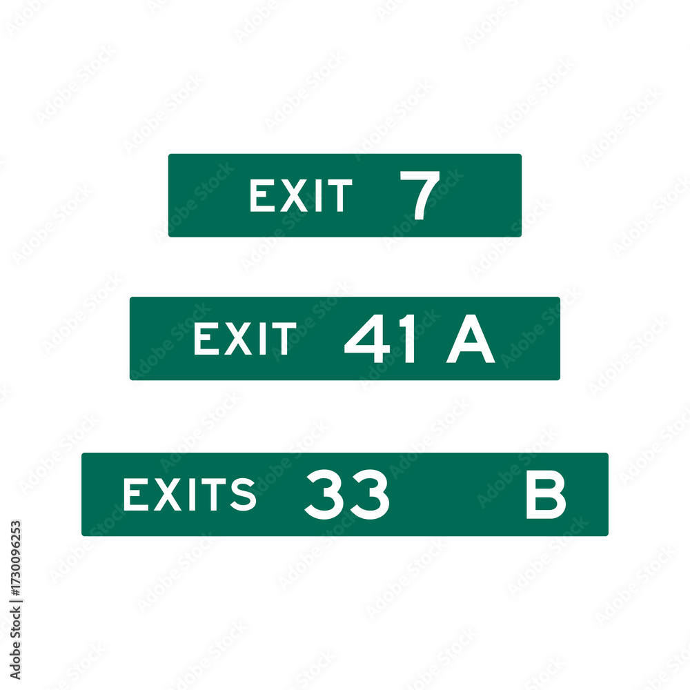 Naklejka premium Street Sign. Traffic Sign. EXITS SIGN