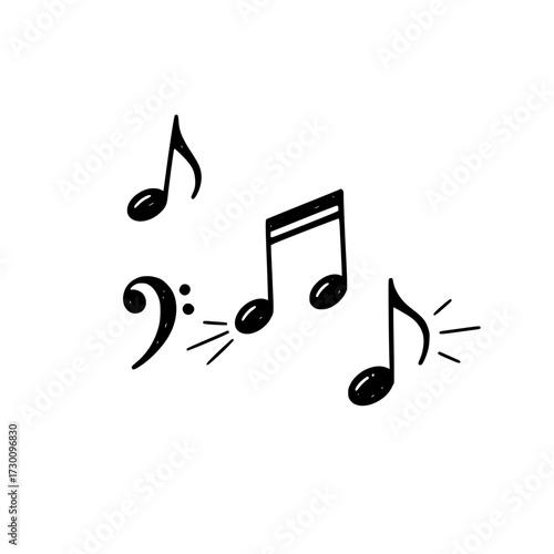 Vector art of musical notes, dancing across the staff, creating a symphony of rhythm and melody, evoking emotions and harmonies in a visual representation