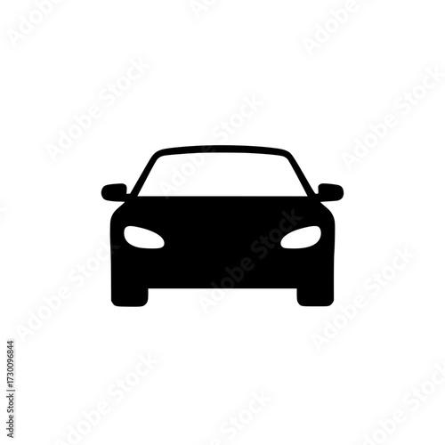 Vector art of a sleek black silhouette of a car, , showcases modern automotive design and represents transportation, speed, and the freedom of the open road