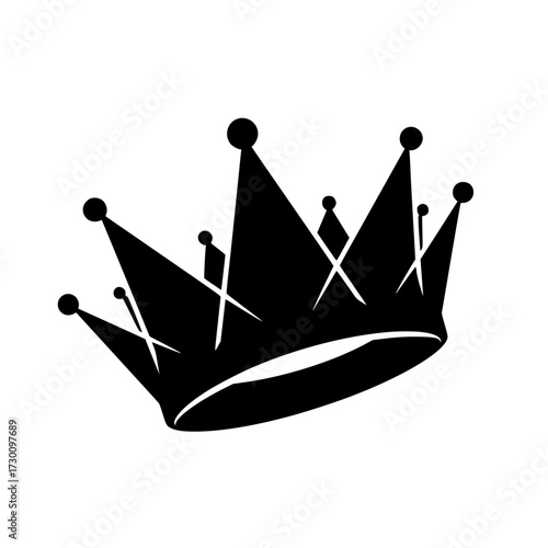 Vector art of elegant crown icon, symbolizing royalty, power, and authority, adorned with decorative points and curves, representing leadership, success, and prestige