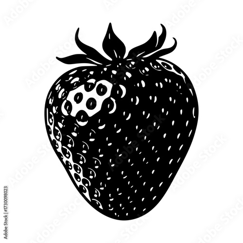 Vector art of detailed illustration of a strawberry, showcasing its texture and form, the strawberry is a popular fruit known for its sweetness