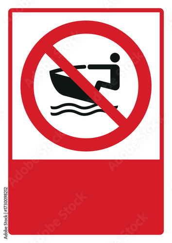 prohibition_safety signs_version 2_no personal water craft_your custom message here_portrait_size a4/a3/a2/a1	 
