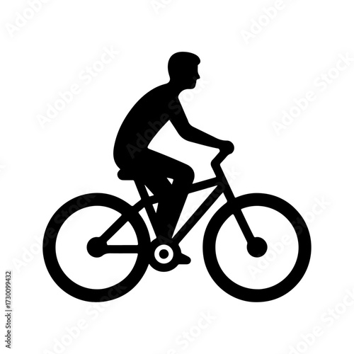 Wallpaper Mural Silhouette of a man riding a bicycle vector illustration Torontodigital.ca