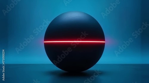 Neon-Sliced Void Sphere - 4K Futuristic Glow for Sci-Fi Visuals & Abstract Art  