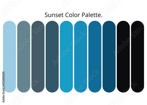 Sunset color palette featuring deep purples, violet tones, and dark shades, blending into a dramatic gradient perfect for creative projects, design inspiration, fashion, art, and digital visuals.