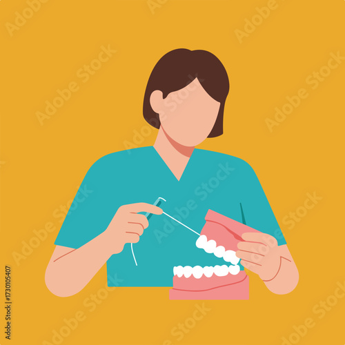 Demonstrating flossing