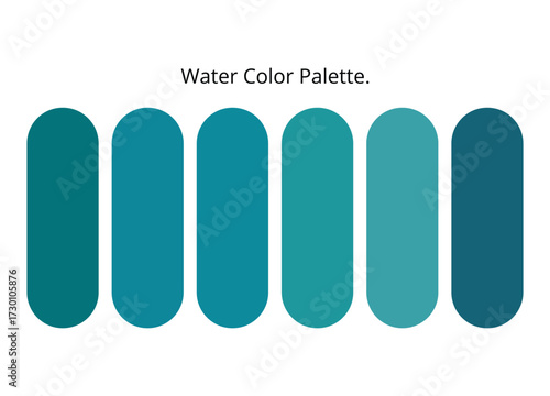 Modern watercolor palette with harmonious blue and teal gradient tones, perfect for abstract design, creative projects, digital backgrounds, fashion, branding, and minimal aesthetic themes