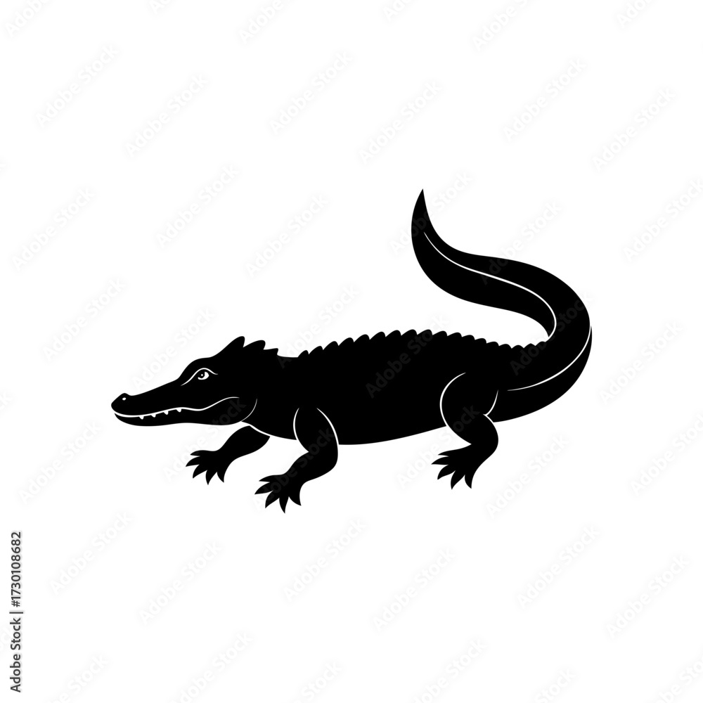 Naklejka premium crocodile icon black silhouette vector illustration on transparent background