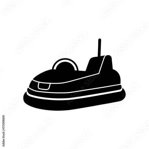 bumper car icon black silhouette vector illustration on transparent background