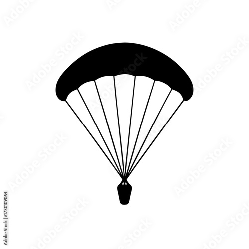 parachute glider icon black silhouette vector illustration on transparent background