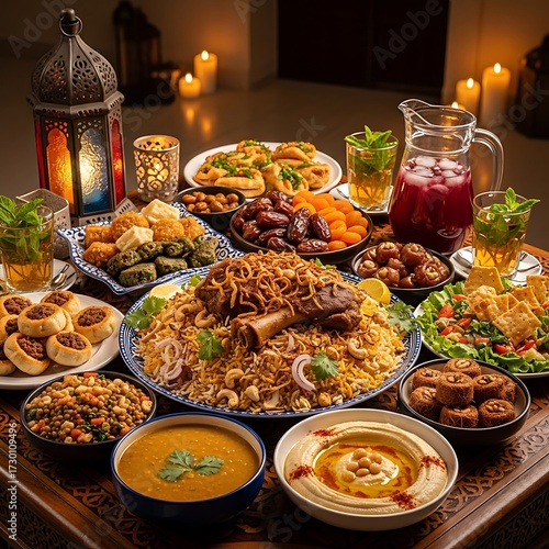 Delicious Traditional Middle Eastern Feast.