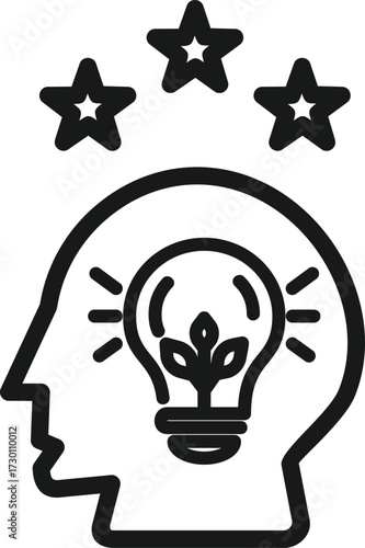 Ideas for Learn and Lead vector icon illustration concept