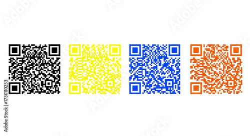 A Collection of Vibrant QR Codes Displaying Different Colors for Diverse Digital Applications and Connectivity Solutions