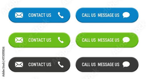 Promotional Buttons for Reaching Out Providing Options for Communication and Customer Engagement