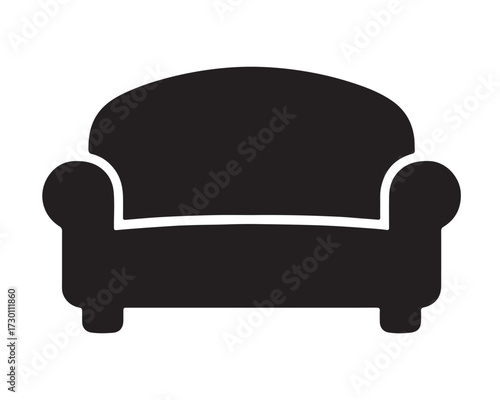 Elegant sofa silhouette icon for interior design projects decoration etc