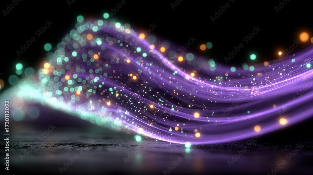 Fototapeta premium Colorful Light Streams Creating a Futuristic Visual Effect