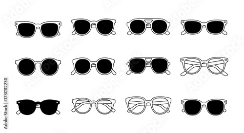 Collection of Assorted Eyewear Styles Featuring Sunglass Designs and Prescription Frames for Fashionable Vision Protection