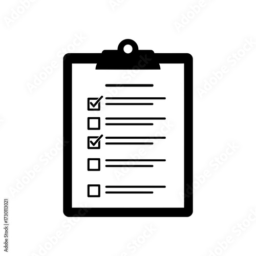 Checklist with completed tasks on clipboard isolated on transparent background