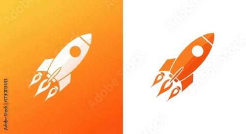 Abstract Rocket Ship Launching into Space Representing Startup Growth and Innovation Ideas