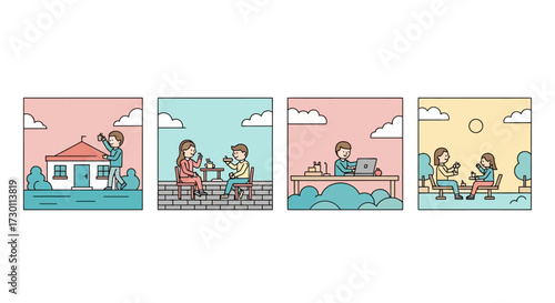 Capturing Everyday Moments of People Enjoying Simple Activities Outdoors and Indoors With Friends and Family Throughout The Day