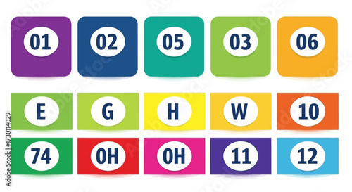 Colorful Blocks Displaying Numbers Letters and State Abbreviations for Educational and Gaming Purposes