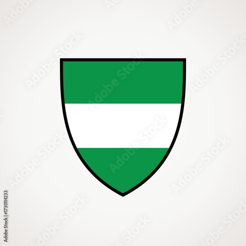 Coat of arms with flag of Andalusia or Santa Cruz