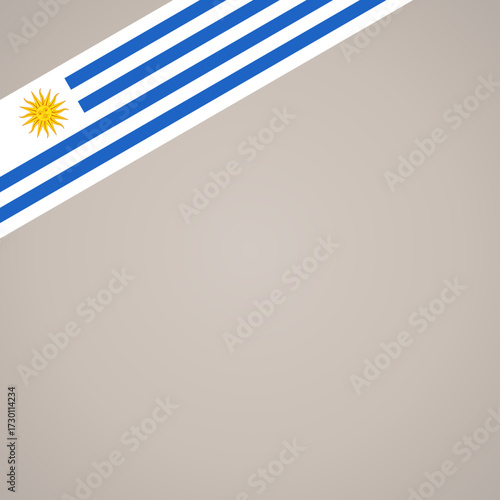 Corner ribbon flag of Uruguay for a top left area of a page.