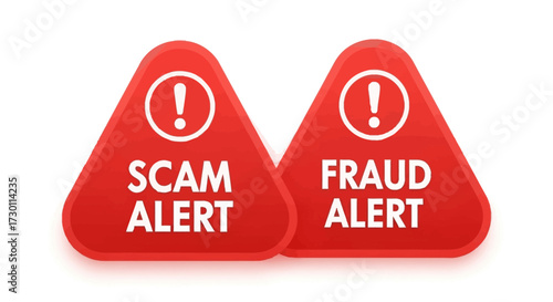Beware of Fraudulent Scams Warning Symbols Showing an Exclamation Mark Inside a Triangle Sign