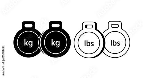 Visual representation of kilograms and pounds as units of mass comparison